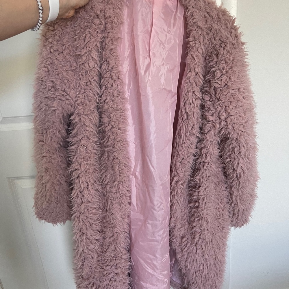 SHEIN Pink Fuzzy Coat